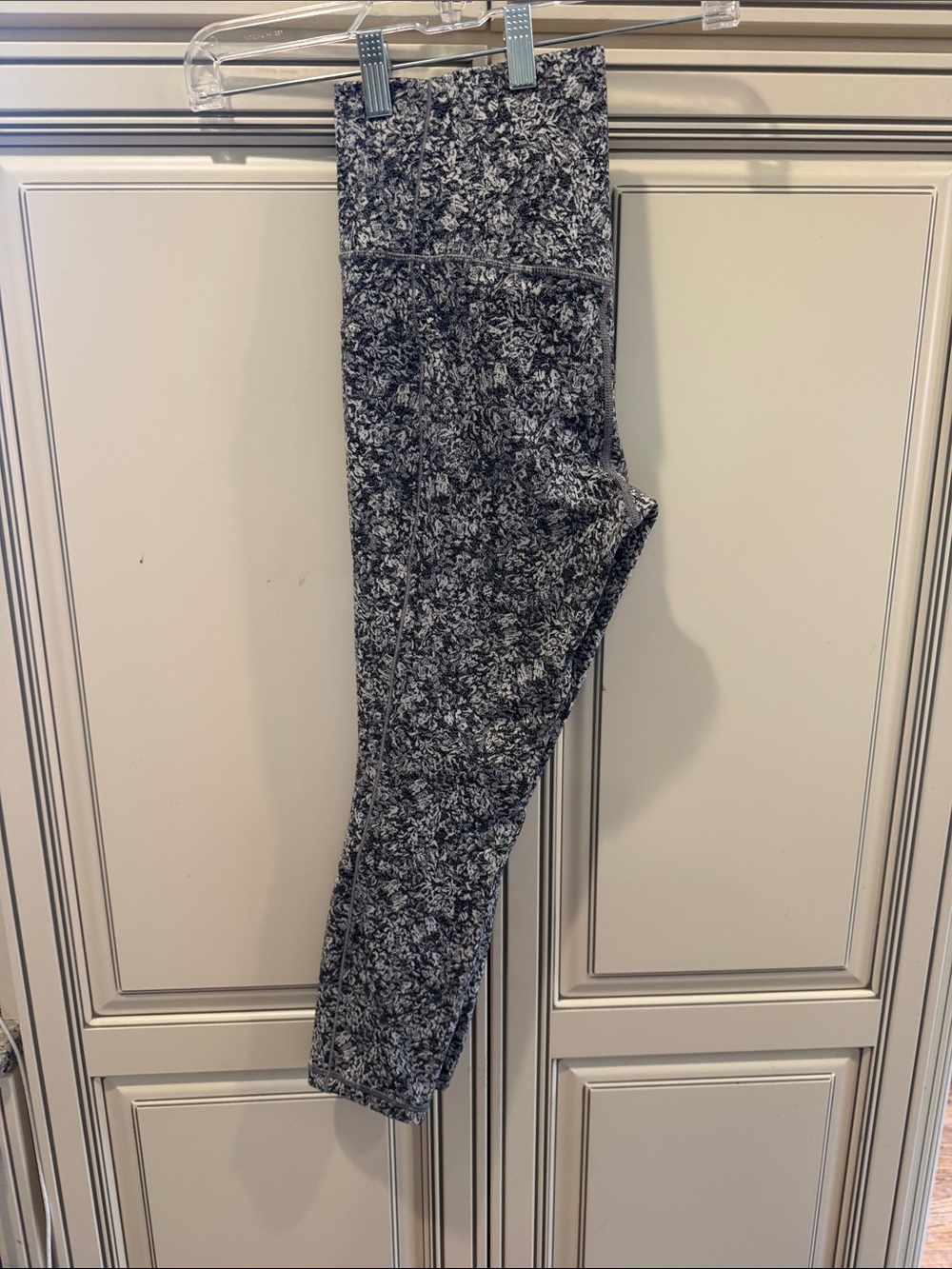 Athleta Black and White Marble-Print Leggings